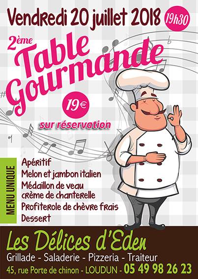 Lire la suite à propos de l’article Table gourmande : 20 juillet 2018