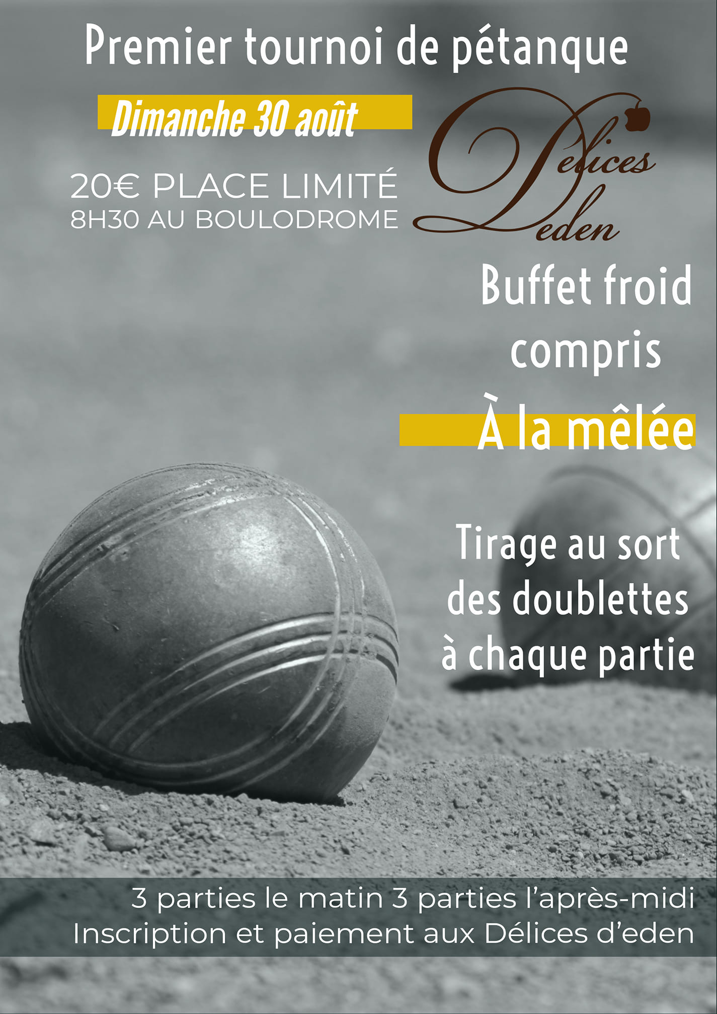 Lire la suite à propos de l’article Tournoi de pétanque : 30 août 2020